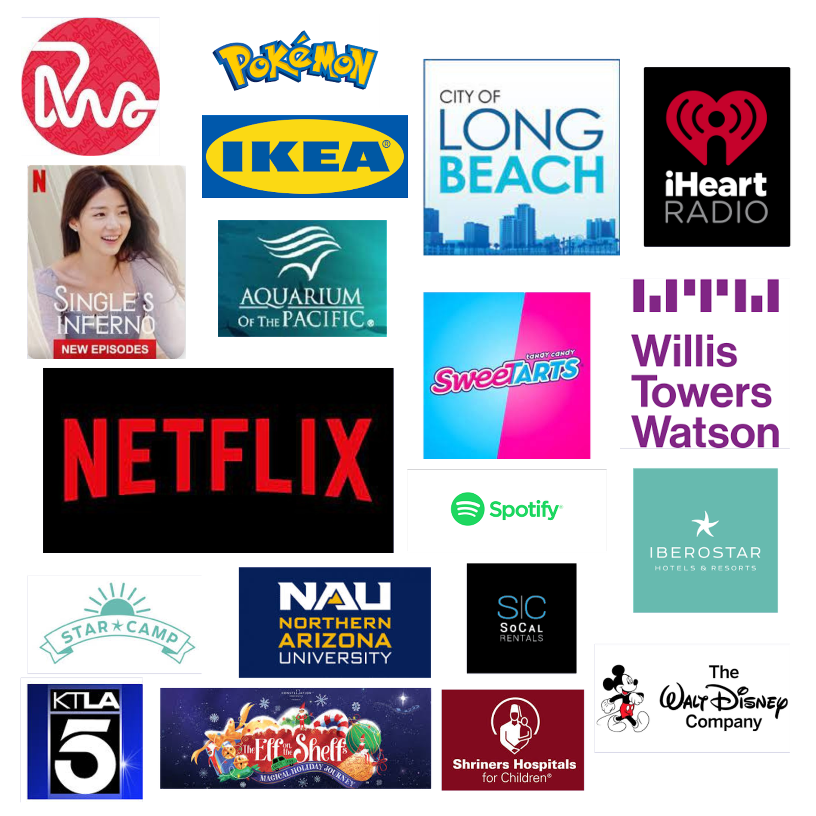 Client logos including Netflix, Disney, IKEA, iHeartRadio, Spotify